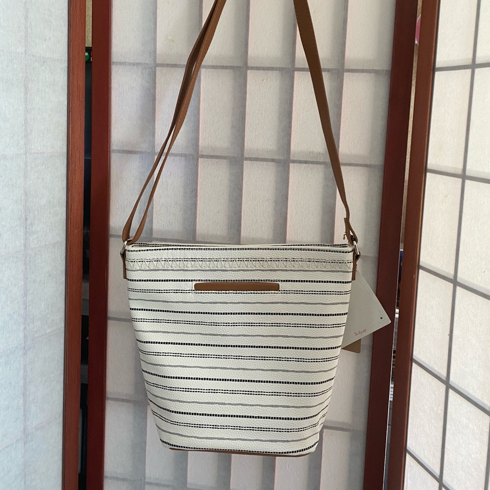 Thirty-One Cafe Crossbody Handbag Simply Dashing Pebble